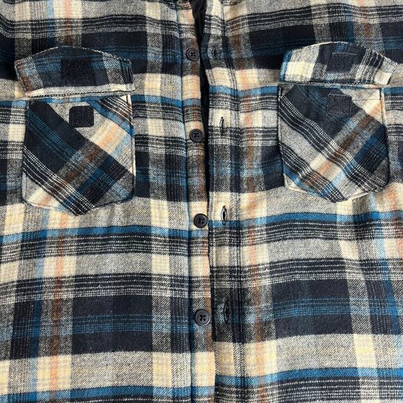 Gifts of Fortune Tomahawk Quilted Plaid Flannel Jacket Long Sleeve Button Up L - Picture 14 of 16